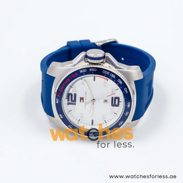 Tommy Hilfiger Men’s Quartz Blue Silicone Strap White Dial 46mm Watch 1790855