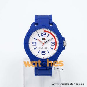 Tommy Hilfiger Men’s Quartz Blue Silicone Strap White Dial 46mm Watch 1790941/1 UAE DUBAI AJMAN SHARJAH ABU DHABI RAS AL KHAIMA UMM UL QUWAIN ALAIN FUJAIRAH