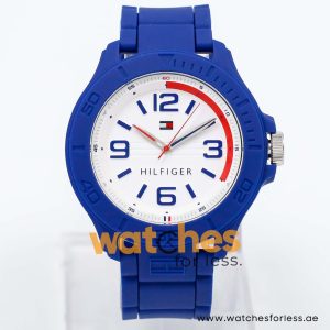 Tommy Hilfiger Men’s Quartz Blue Silicone Strap White Dial 46mm Watch 1790941/1 UAE DUBAI AJMAN SHARJAH ABU DHABI RAS AL KHAIMA UMM UL QUWAIN ALAIN FUJAIRAH