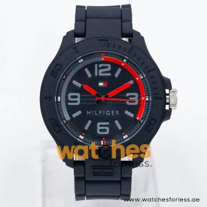 Tommy Hilfiger Men’s Quartz Black Silicone Strap Black Dial 46mm Watch 1790944