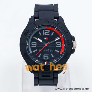 Tommy Hilfiger Men’s Quartz Black Silicone Strap Black Dial 46mm Watch 1790944/1 UAE DUBAI AJMAN SHARJAH ABU DHABI RAS AL KHAIMA UMM UL QUWAIN ALAIN FUJAIRAH