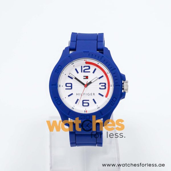 Tommy Hilfiger Men’s Quartz Blue Silicone Strap White Dial 46mm Watch 1790941 UAE DUBAI AJMAN SHARJAH ABU DHABI RAS AL KHAIMA UMM UL QUWAIN ALAIN FUJAIRAH