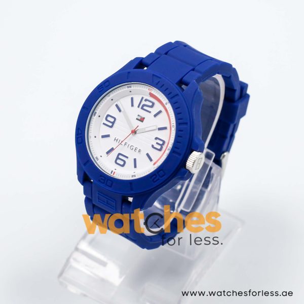 Tommy Hilfiger Men’s Quartz Blue Silicone Strap White Dial 46mm Watch 1790941 UAE DUBAI AJMAN SHARJAH ABU DHABI RAS AL KHAIMA UMM UL QUWAIN ALAIN FUJAIRAH