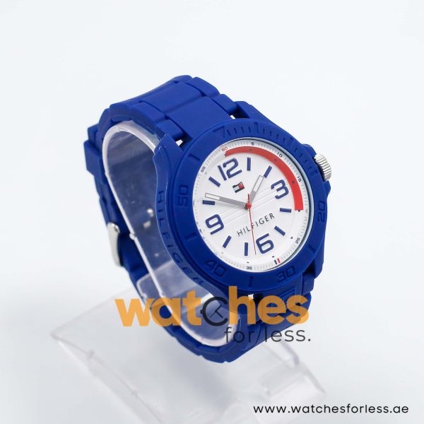 Tommy Hilfiger Men’s Quartz Blue Silicone Strap White Dial 46mm Watch 1790941 UAE DUBAI AJMAN SHARJAH ABU DHABI RAS AL KHAIMA UMM UL QUWAIN ALAIN FUJAIRAH