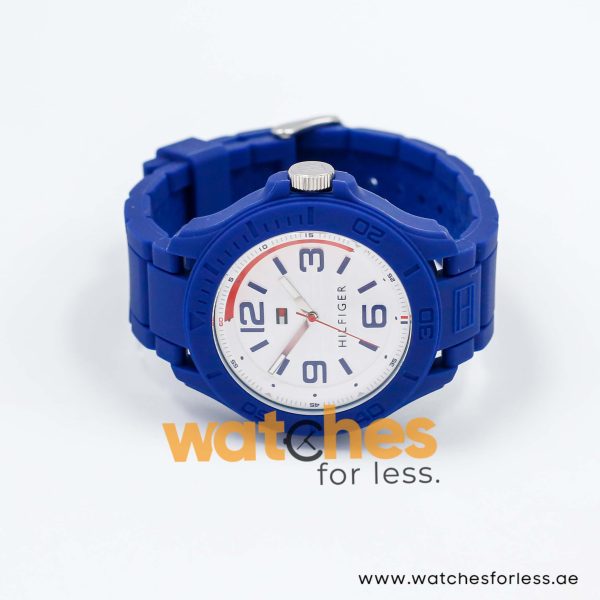 Tommy Hilfiger Men’s Quartz Blue Silicone Strap White Dial 46mm Watch 1790941 UAE DUBAI AJMAN SHARJAH ABU DHABI RAS AL KHAIMA UMM UL QUWAIN ALAIN FUJAIRAH