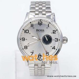 Hugo Boss Men’s Quartz Silver Stainless Steel Silver Dial 44mm Watch 1512791 UAE DUBAI AJMAN SHARJAH ABU DHABI RAS AL KHAIMA UMM UL QUWAIN ALAIN FUJAIRAH