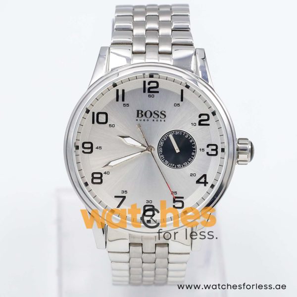 Hugo Boss Men’s Quartz Silver Stainless Steel Silver Dial 44mm Watch 1512791