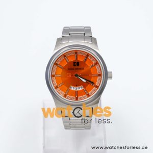 Hugo Boss Men’s Quartz Silver Stainless Steel Orange Dial 43mm Watch 1512838