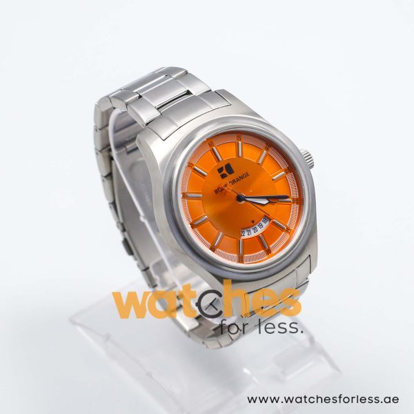 Hugo Boss Men’s Quartz Silver Stainless Steel Orange Dial 43mm Watch 1512838 UAE DUBAI AJMAN SHARJAH ABU DHABI RAS AL KHAIMA UMM UL QUWAIN ALAIN FUJAIRAH