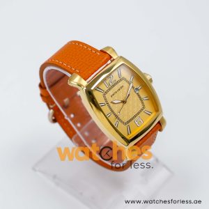 Pierre Cardin Men’s Quartz Orange Leather Strap Gold Dial 36mm Watch PC10028/G4