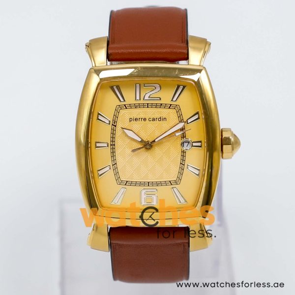 Pierre Cardin Men’s Quartz Dark Brown Leather Strap Gold Dial 36mm Watch PC10028/G10 UAE DUBAI AJMAN SHARJAH ABU DHABI RAS AL KHAIMA UMM UL QUWAIN ALAIN FUJAIRAH