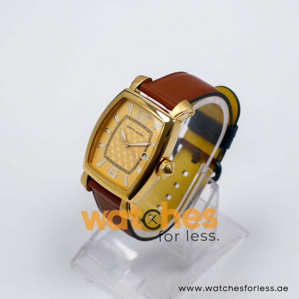 Pierre Cardin Men’s Quartz Dark Brown Leather Strap Gold Dial 36mm Watch PC10028/G10 UAE DUBAI AJMAN SHARJAH ABU DHABI RAS AL KHAIMA UMM UL QUWAIN ALAIN FUJAIRAH