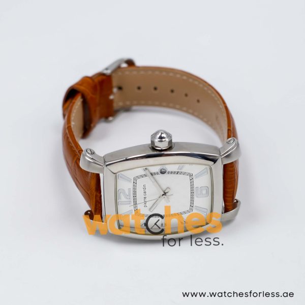 Pierre Cardin Men’s Quartz Camel Brown Leather Strap White Dial 36mm Watch 10028/W2