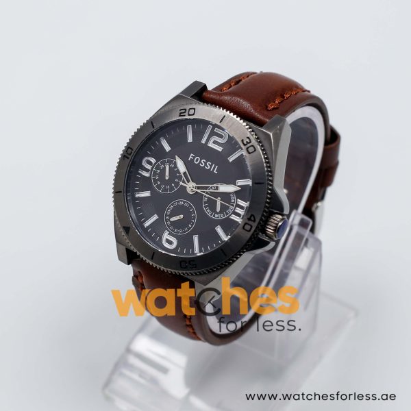 Fossil Men’s Quartz Dark Brown Leather Strap Black Dial 45mm Watch BQ1723/B2