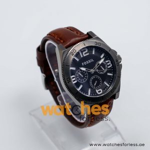 Fossil Men’s Quartz Dark Brown Leather Strap Black Dial 45mm Watch BQ1723/B2