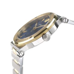 Versace Women’s Quartz Swiss Made Two Tone Stainless Steel Blue Dial 38mm Watch VEVH01120