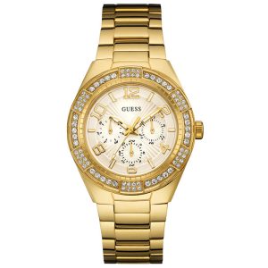 Guess Women’s Quartz Gold Stainless Steel White Dial 40mm Watch W0729L2 UAE DUBAI AJMAN SHARJAH ABU DHABI RAS AL KHAIMA UMM UL QUWAIN ALAIN FUJAIRAH