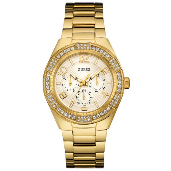 Guess Women’s Quartz Gold Stainless Steel White Dial 40mm Watch W0729L2