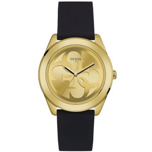 Guess Women’s Quartz Black Silicone Strap Champagne Dial 40mm Watch W0911L3 UAE DUBAI AJMAN SHARJAH ABU DHABI RAS AL KHAIMA UMM UL QUWAIN ALAIN FUJAIRAH