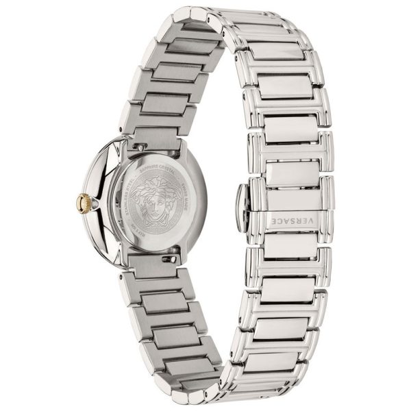 Versace Women’s Quartz Swiss Made Silver Stainless Steel Silver Dial 28mm Watch VET300621