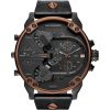 Diesel Men’s Quartz Black Leather Strap Black Dial 57mm (Four Time Zone) Watch DZ7400