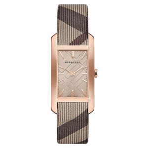 Burberry Women’s Swiss Made Quartz Multi Color Leather Strap Light Brown Dial 25mm Watch BU9408