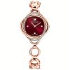 SWAROVSKI Women’s Swiss Made Quartz Rose Gold Stainless Steel Burgundy Dial 30mm Watch 5552783