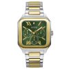 Guess Men’s Quartz Two Tone Stainless Steel Green Dial 42mm Watch GW0631G1