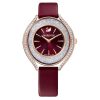 SWAROVSKI Women’s Swiss Made Quartz Burgundy Leather Strap Burgundy Dial 35mm Watch 5558637