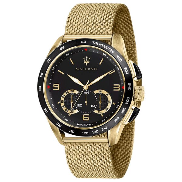 Maserati Men’s Quartz Gold Stainless Steel Black Dial 45mm Watch R8873612010