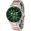 Maserati Men’s Quartz Two Tone Stainless Steel Green Dial 43mm Watch R8873600004