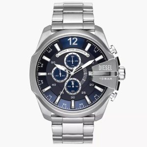 Diesel Men’s Quartz Silver Stainless Steel Blue Dial 51mm Watch DZ4417