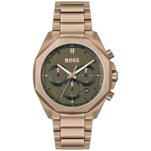 Hugo Boss Men’s Quartz Rose Gold Stainless Steel Green Dial 43mm Watch 1514019 UAE DUBAI AJMAN SHARJAH ABU DHABI RAS AL KHAIMA UMM UL QUWAIN ALAIN FUJAIRAH