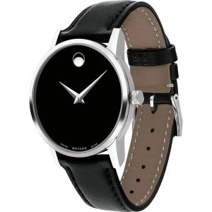 Movado Women’s Swiss Made Quartz Black Leather Strap Black Dial 28mm Watch 0607274 UAE DUBAI AJMAN SHARJAH ABU DHABI RAS AL KHAIMA UMM UL QUWAIN ALAIN FUJAIRAH