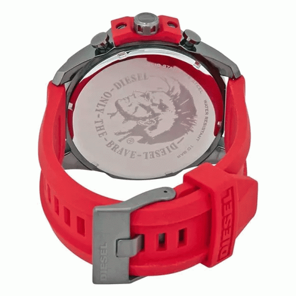 Diesel Men’s Quartz Red Silicone Strap Black Dial 51mm Watch DZ4427