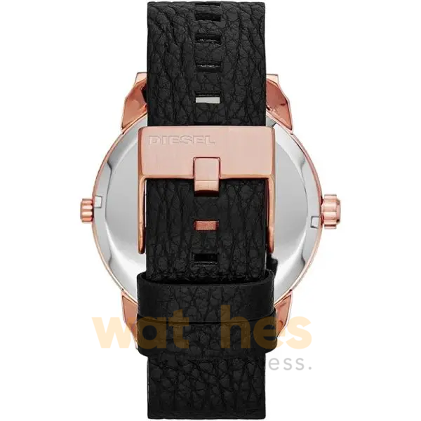 Diesel Men’s Quartz Black Leather Strap Black Dial 54mm Dual Time Watch DZ7317 - Image 3