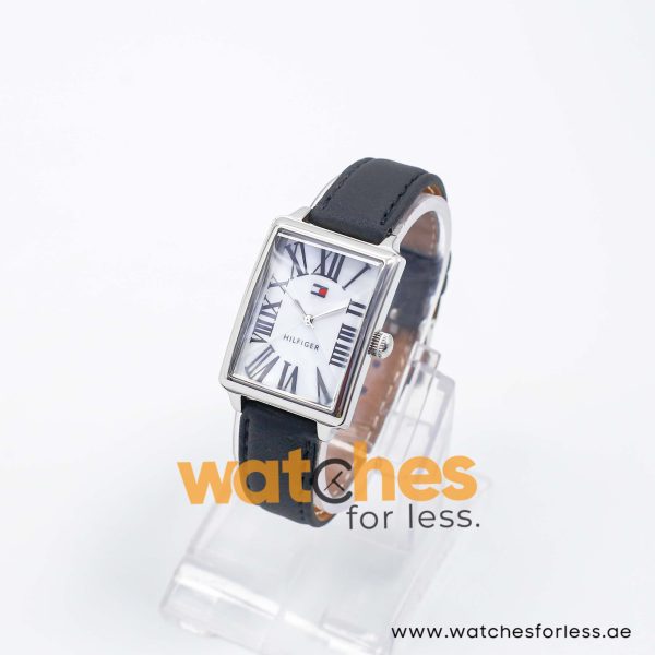 Tommy Hilfiger Women’s Quartz Black Leather Strap White Mother Of Pearl Dial 27mm Watch 1780976