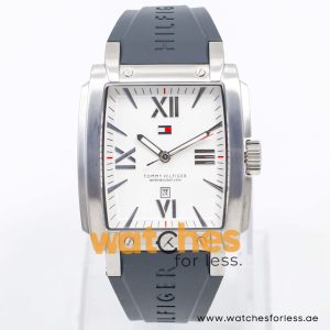 Tommy Hilfiger Men’s Quartz Grey Silicone Strap White Dial 39mm Watch 1790696 UAE DUBAI AJMAN SHARJAH ABU DHABI RAS AL KHAIMA UMM UL QUWAIN ALAIN FUJAIRAH