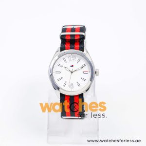 Tommy Hilfiger Women’s Quartz Black & Red Nylon Strap White Dial 40mm Watch 2173141408 UAE DUBAI AJMAN SHARJAH ABU DHABI RAS AL KHAIMA UMM UL QUWAIN ALAIN FUJAIRAH