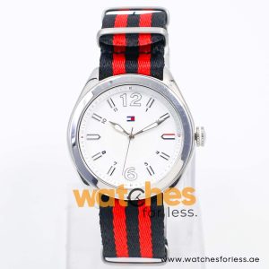 Tommy Hilfiger Women’s Quartz Black & Red Nylon Strap White Dial 40mm Watch 2173141408 UAE DUBAI AJMAN SHARJAH ABU DHABI RAS AL KHAIMA UMM UL QUWAIN ALAIN FUJAIRAH