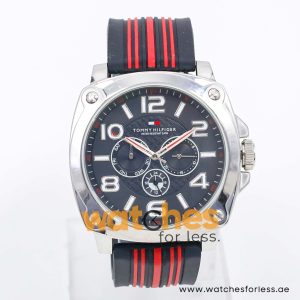 Tommy Hilfiger Men’s Quartz Black & Red Silicone Strap Black Dial 46mm Watch 1790666 UAE DUBAI AJMAN SHARJAH ABU DHABI RAS AL KHAIMA UMM UL QUWAIN ALAIN FUJAIRAH