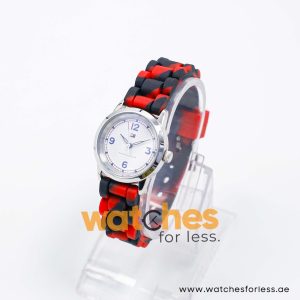 Tommy Hilfiger Women’s Quartz Black & Red Silicone Strap White Dial 29mm Watch 1781049