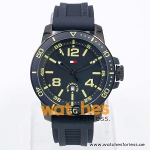 Tommy Hilfiger Men’s Quartz Black Silicone Strap Black Dial 42mm Watch 1790847 UAE DUBAI AJMAN SHARJAH ABU DHABI RAS AL KHAIMA UMM UL QUWAIN ALAIN FUJAIRAH