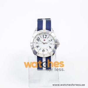 Tommy Hilfiger Women’s Quartz Navy Blue & White Nylon Strap Mother Of Pearl Dial 40mm Watch TH1323141004 UAE DUBAI AJMAN SHARJAH ABU DHABI RAS AL KHAIMA UMM UL QUWAIN ALAIN FUJAIRAH