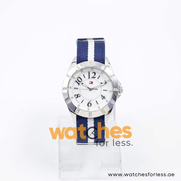 Tommy Hilfiger Women’s Quartz Navy Blue & White Nylon Strap Mother Of Pearl Dial 40mm Watch TH1323141004