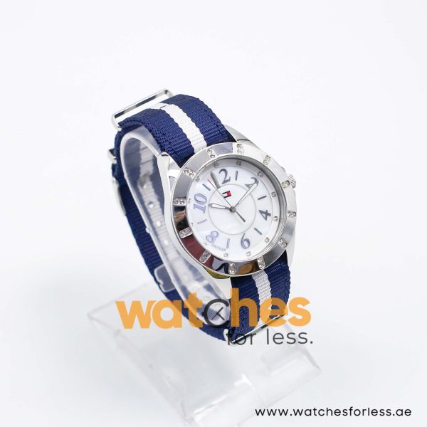 Tommy Hilfiger Women’s Quartz Navy Blue & White Nylon Strap Mother Of Pearl Dial 40mm Watch TH1323141004