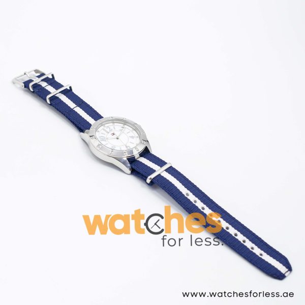 Tommy Hilfiger Women’s Quartz Navy Blue & White Nylon Strap Mother Of Pearl Dial 40mm Watch TH1323141004