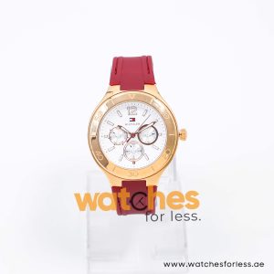 Tommy Hilfiger Women’s Quartz Maroon Silicone Strap White Dial 40mm Watch 1781331 UAE DUBAI AJMAN SHARJAH ABU DHABI RAS AL KHAIMA UMM UL QUWAIN ALAIN FUJAIRAH