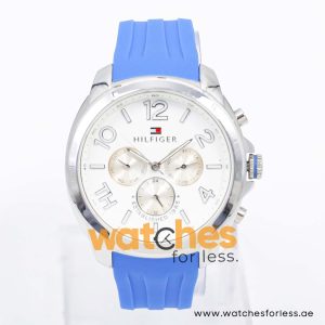 Tommy Hilfiger Women’s Quartz Blue Silicone Strap White Dial 42mm Watch 1781390 UAE DUBAI AJMAN SHARJAH ABU DHABI RAS AL KHAIMA UMM UL QUWAIN ALAIN FUJAIRAH