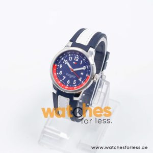 Tommy Hilfiger Women’s Quartz Blue Silicone & White Leather Strap Blue Dial 34mm Watch 1780653